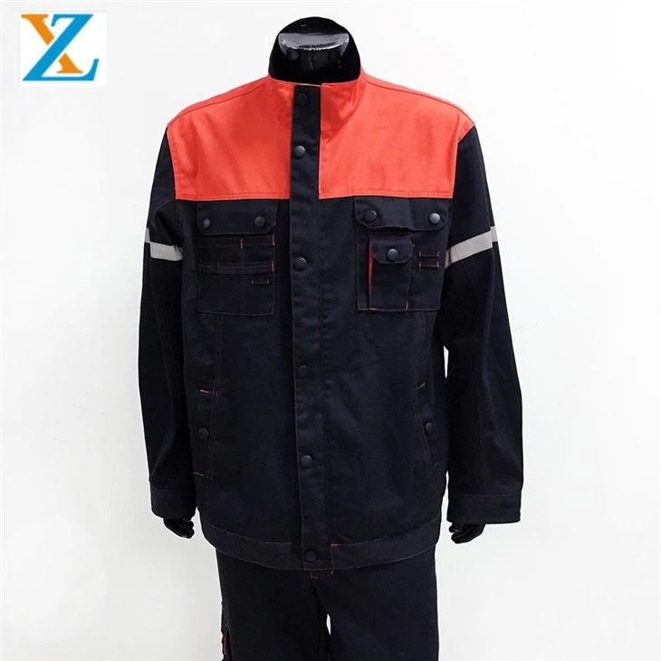 2-in-1 Zipper Cargo Jacket Fleece Liner Reflective Stripes Industrial Factory Uniform manufacturers