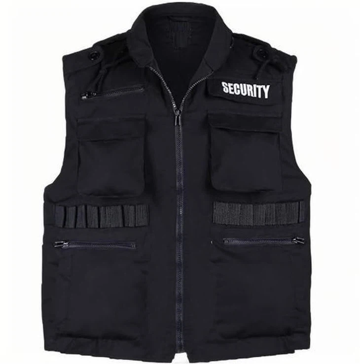 High-Quality Security Vest Uniform Multi Pocket Sleeveless Cargo Tactical Jacket With Hood